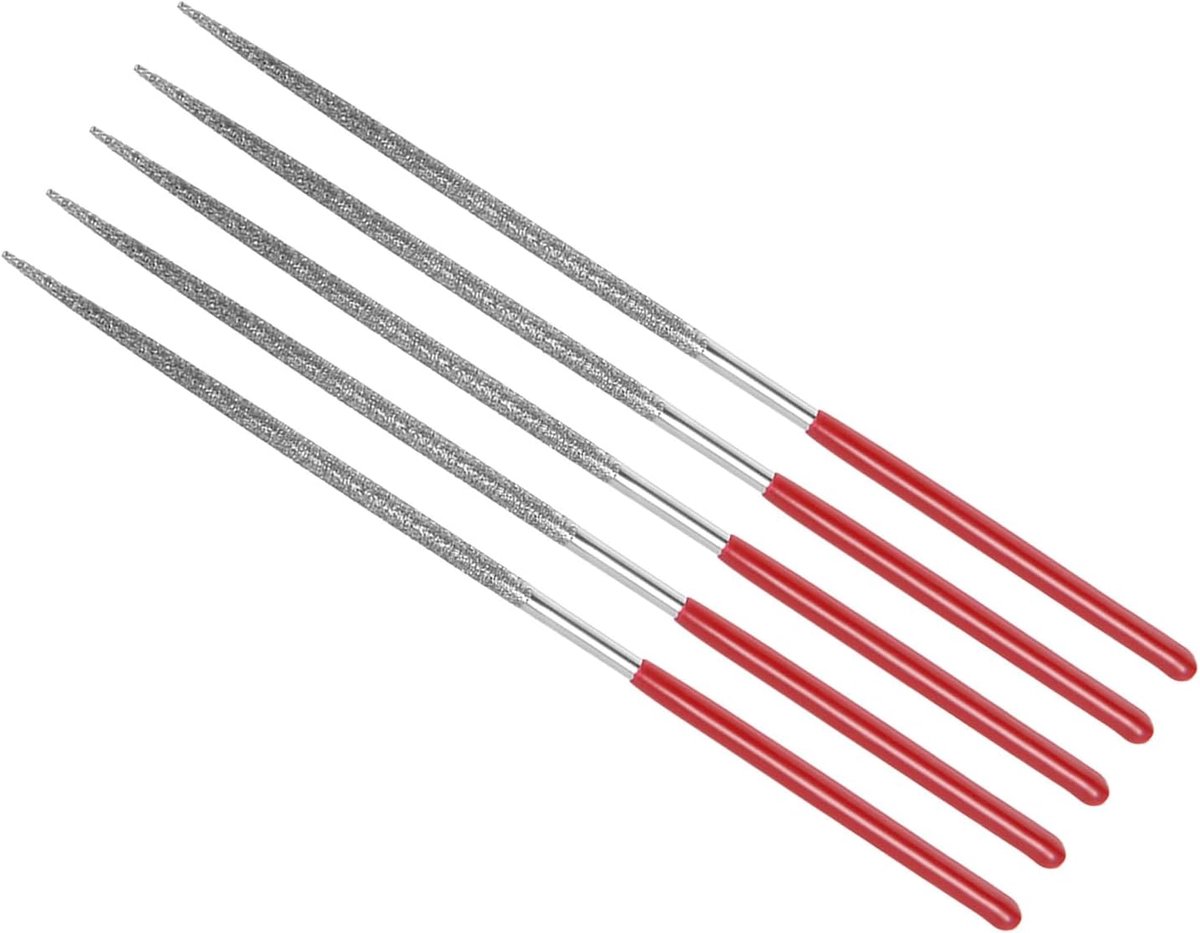 SnelShoppen - Diamant Gecoate Vijl, Korrelgrootte 150, 2mm Schacht, 100mm Lengte, Vijl Gereedschappen voor Metaal en Glas, Set van 5 Stuks