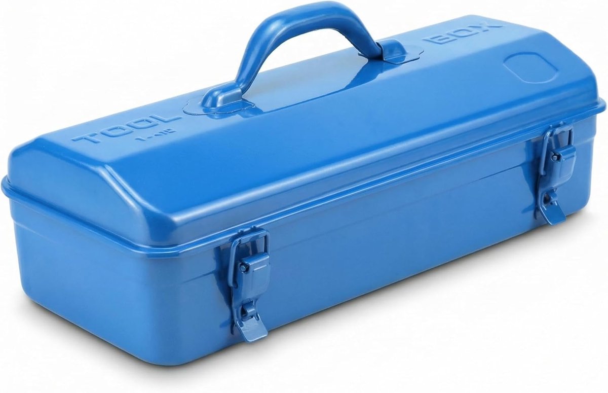 QWORK Metal Tool Box 16 Inch Portable Tool Storage Box with Lock Buckle
