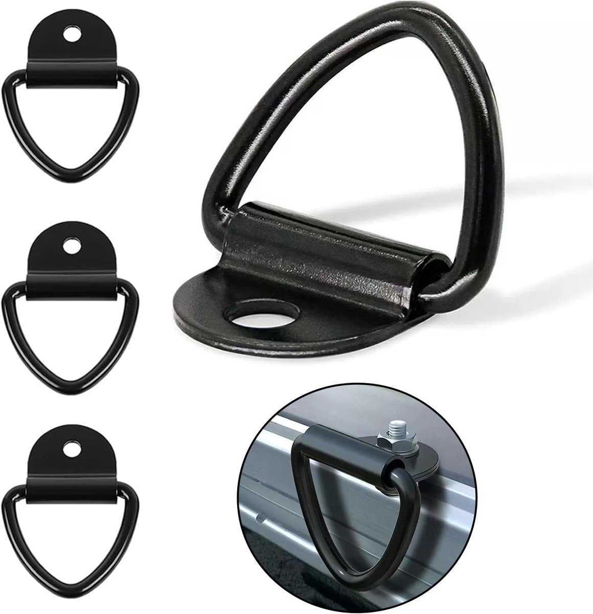 SnelShoppen - Lashing Rings V Ring, Heavy Duty Rvs 85 x 62 mm, Bevestigingsring met een Belastbaarheid van 400 kg - 500 kg, Ideaal voor Aanhangers, Vr