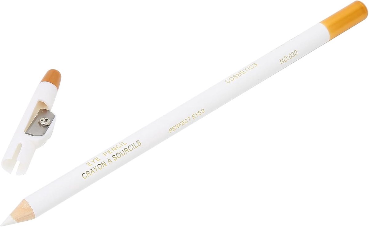 SnelShoppen - Baardpotlood, Baard Liner met Puntenslijper, Baardvorm Potlood voor Thuis, Reizen en Salon (Wit)