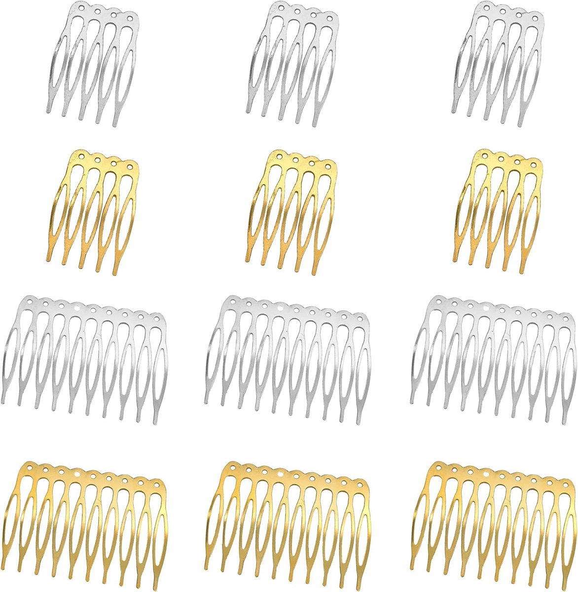 12pcs Metal Side Combs 5 10 Teeth Hair Combs DIY Hair Combs Bride Wedding Veil Combs Hair Combs for Women Girls DIY - ShopVlot