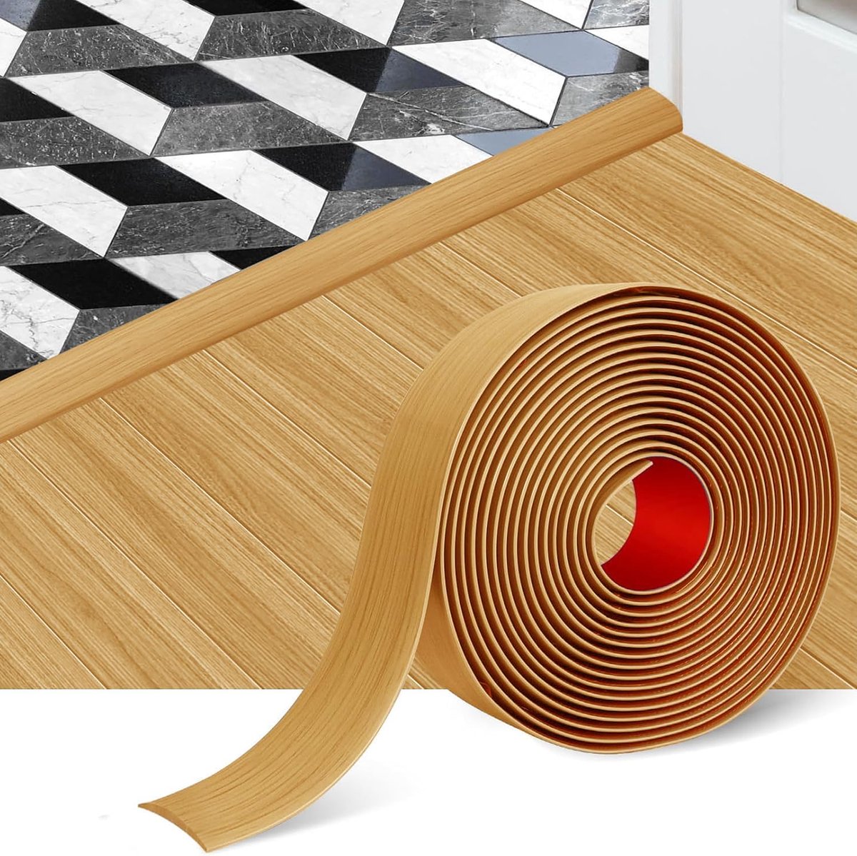 2m Floor Transition Strip, PVC Door Threshold Strip, Floor Flat Divider Strip, 5cm Wide Adhesive Floor Edge Trim for - ShopVlot