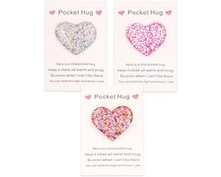 Set of 3 Pocket Hugs - Heart Shaped Pocket Hug Gifts for Friends Kids Back to School Birthday Christmas Valentine's - ShopVlot