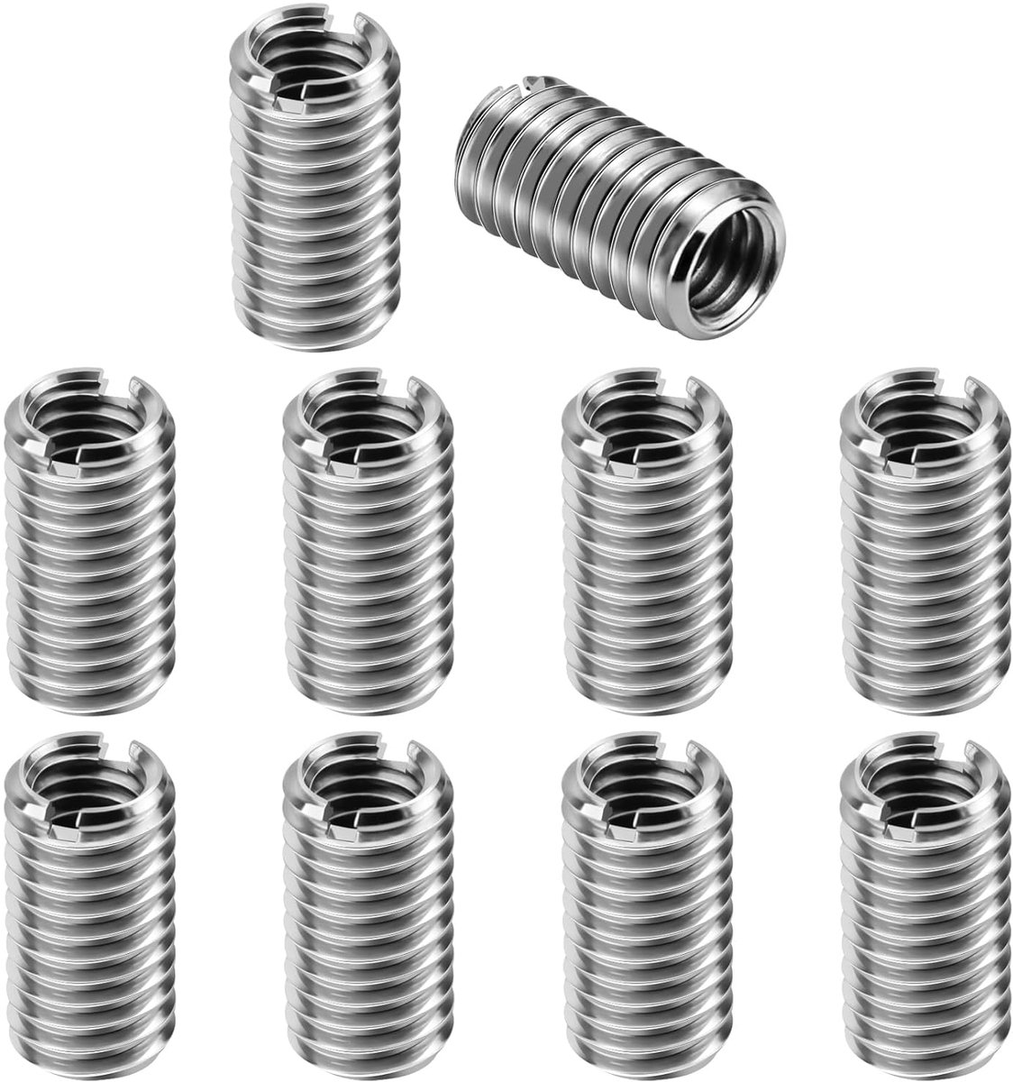 SnelShoppen - 10 Stuks M8 naar M6 Draadadapter, RVS Draadbus, 15mm Lengte, M6 x 1 Vrouwelijk naar M8 x 1.25 Mannelijk, Stevig en Duurzaam voor Klussen