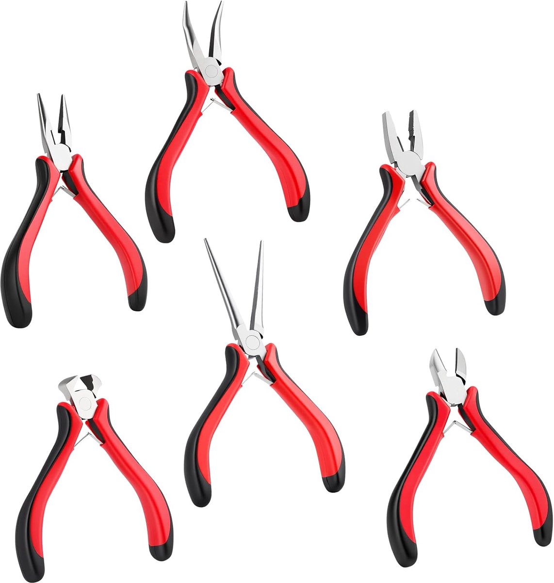 Pliers set 6-delig - multifunctioneel - carbon staal - perfect voor elektronica en sieraden - ShopVlot
