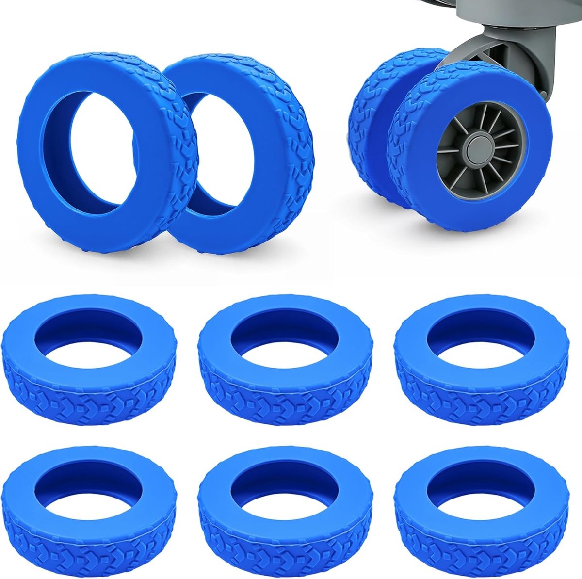 SnelShoppen - Silicone Wielcover Blauw, Praktische Bescherming voor Auto en Fiets, Duurzaam Materiaal, Ideaal voor Gebruik bij Recreatie en Vakantie