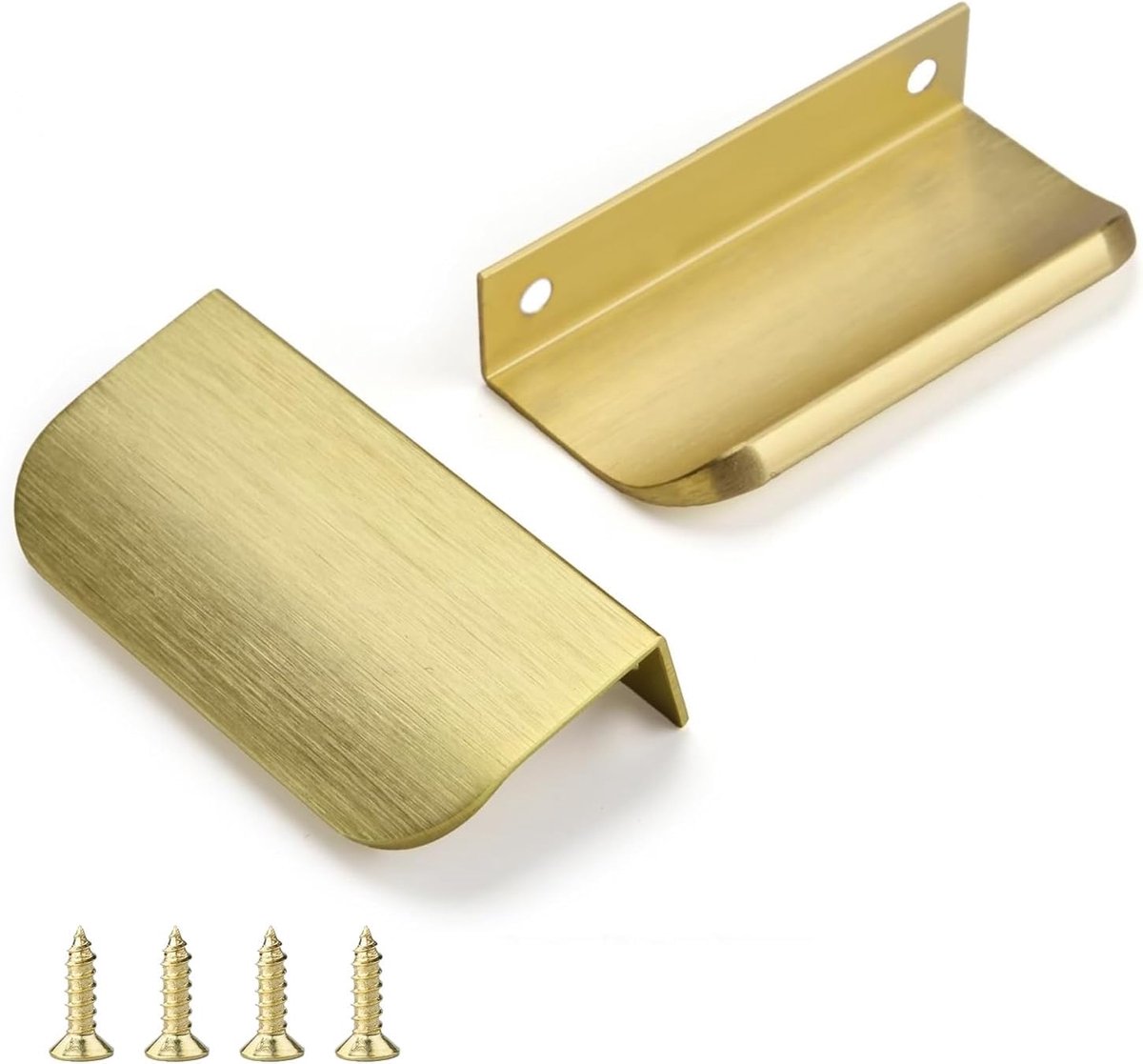 SnelShoppen - Set van 2 Verborgen Meubelhandgrepen in Brons Goud 80mm - Hoogwaardige Aluminium Legering - Geschikt voor Platen van 15-22mm