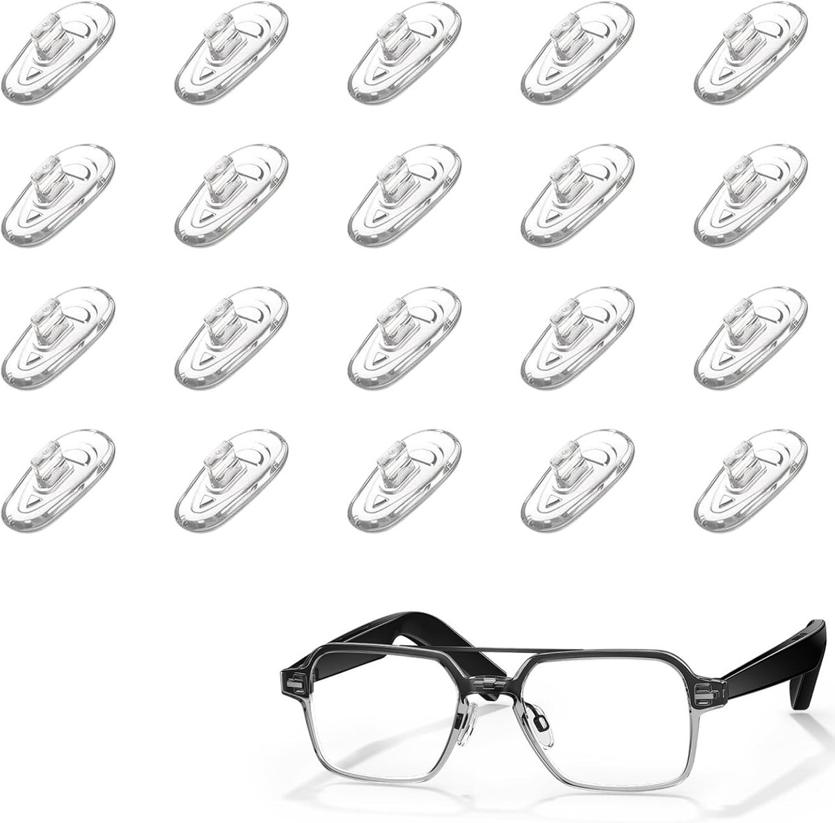 20 Paar Zachte Siliconen Neuspads voor Brillen, Zelfklevend en Comfortabel, Ideaal voor Zonnebrillen en Sportbrillen