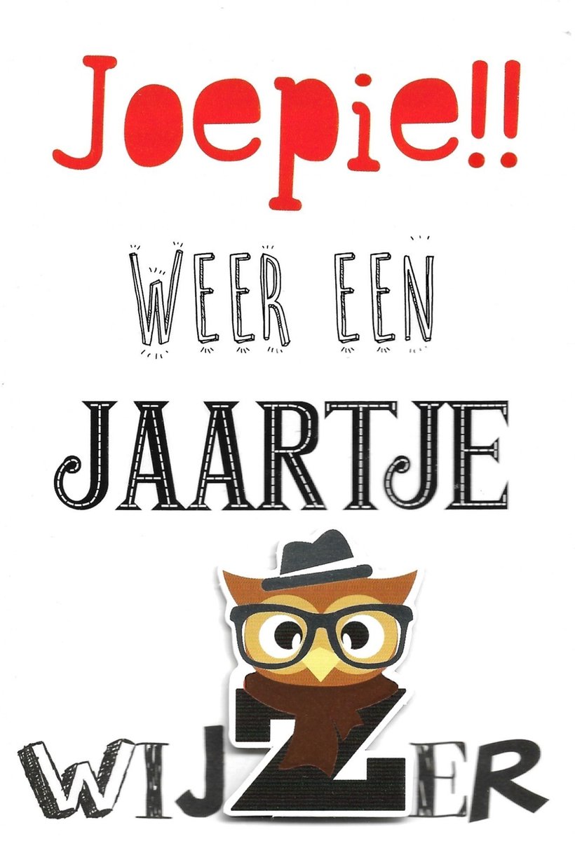 Wenskaart | 6 stuks | ADIOS applicatiekaart joepie!! weer een jaartje wijzer