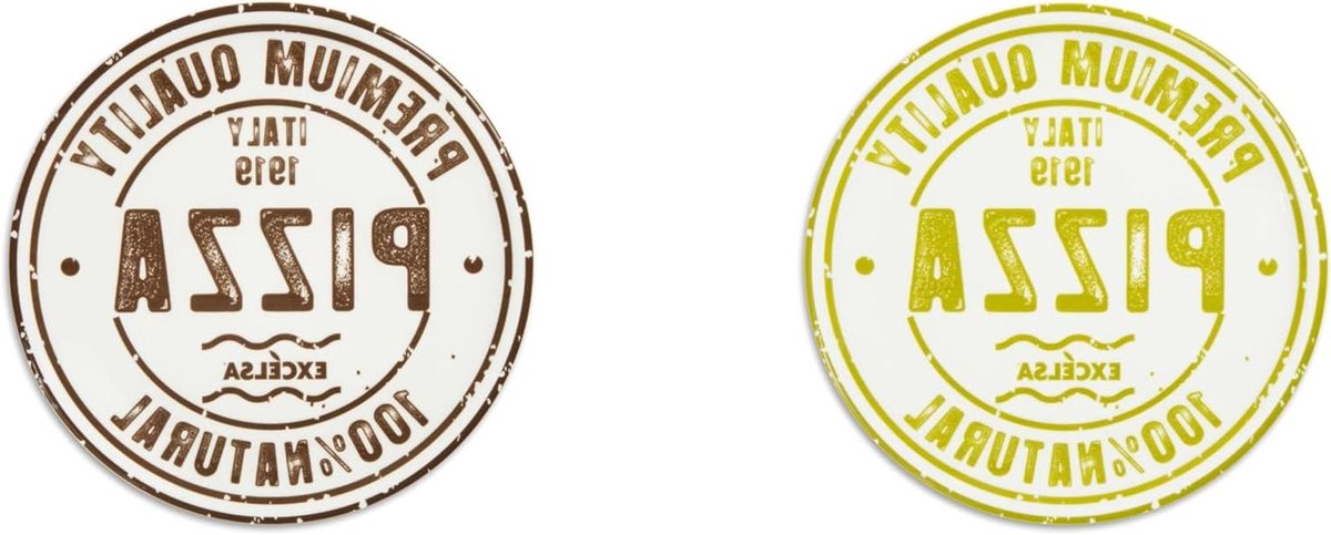 Pizzaborden Set - Pizzaplaten Serveerschalen - Dineren Thuis - Gedecoreerd met Digitale Print - 31 cm Diameter - Meerkleurig