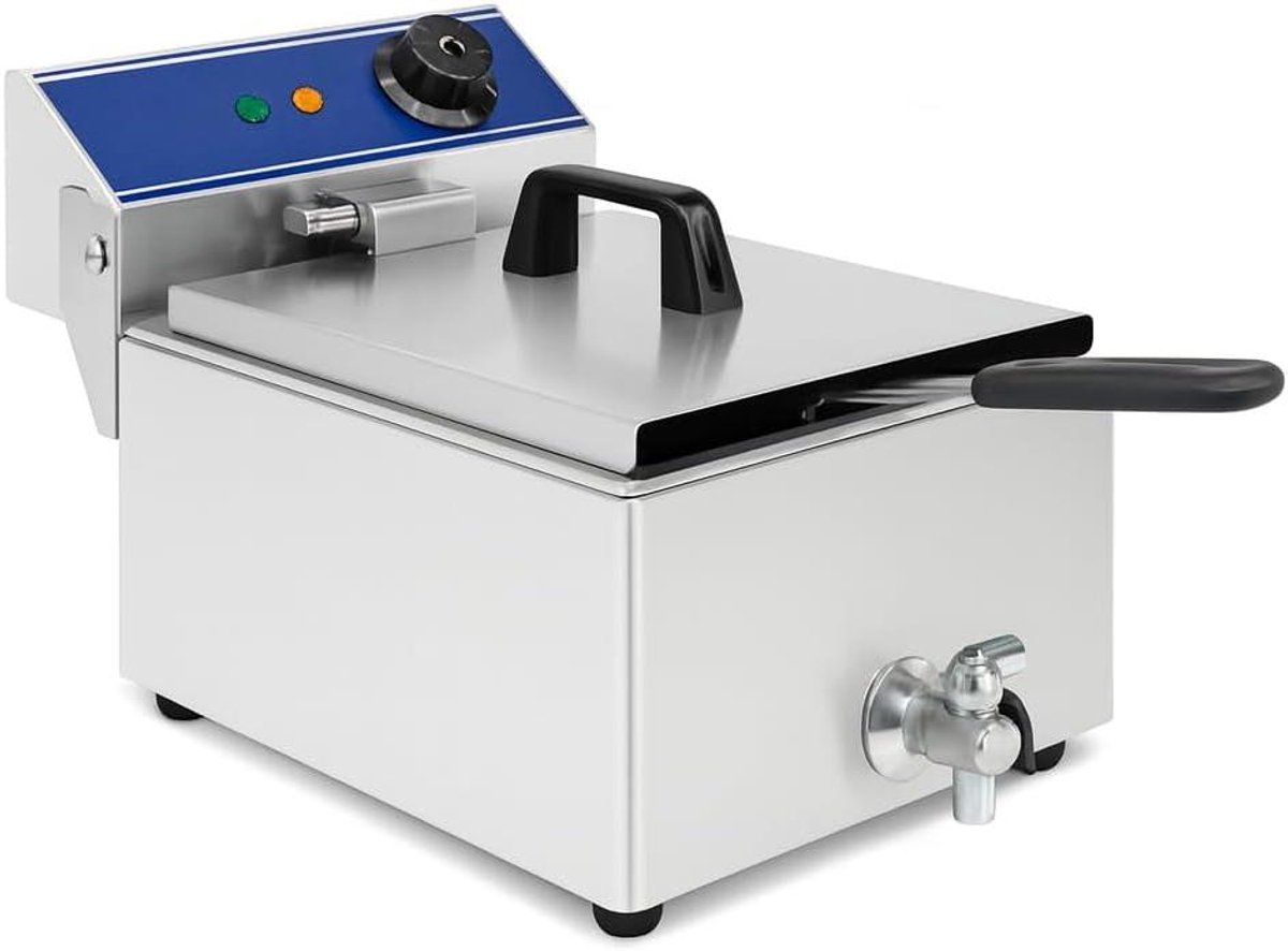 Elektrische Friteuse - Frituurpan Professioneel - Frituren Snacks - Afvoerventiel - 6 Liter - Roestvrij staal