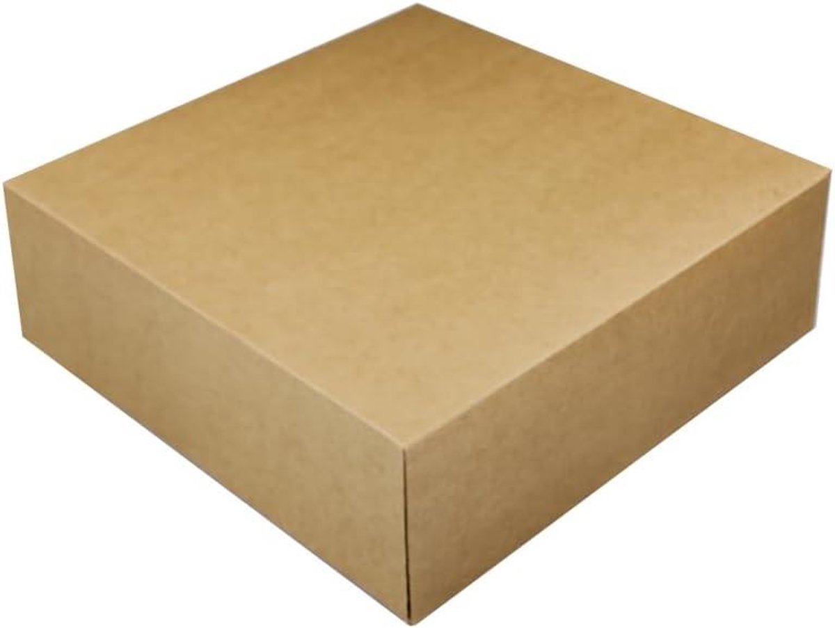 Taartdozen Karton - Gebaksdozen Verpakking - Lekkernijen Verpakken - Eenvoudig Opvouwbaar - 50 Stuks 30x30x10cm - Bruin