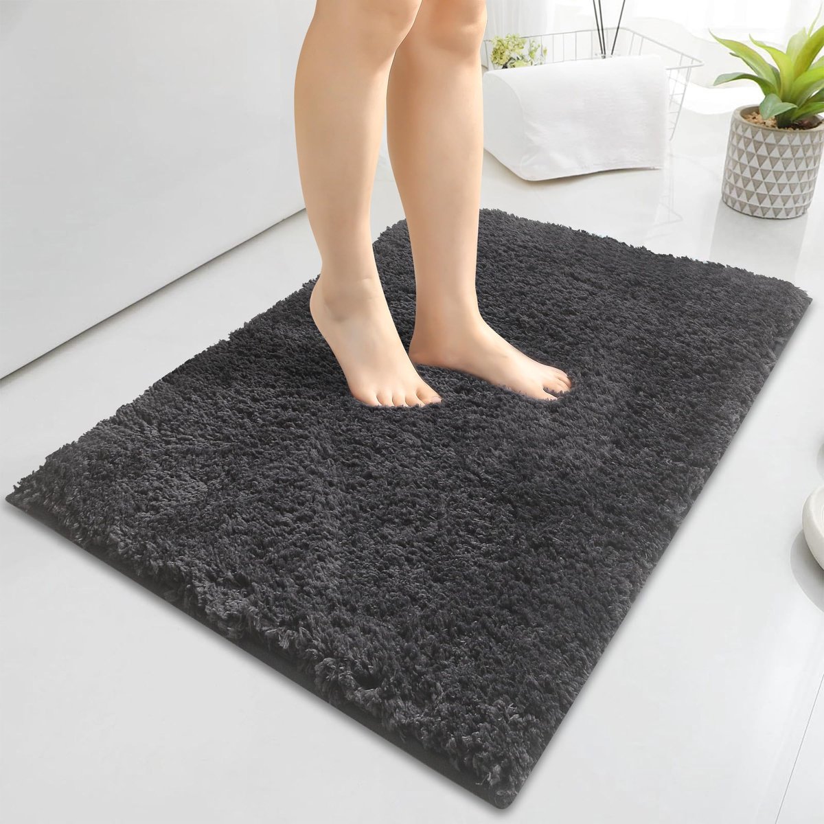 SnelShoppen - Baahrnom 80 x 120 cm Badkamertapijten, Antislip Waterabsorberend Microvezel Badmatten, Duurzaam en Machinewasbaar, Zachte Dikke Douchema