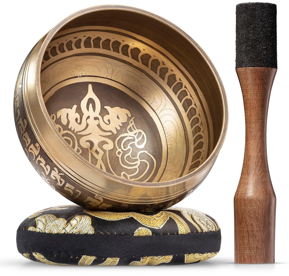 Omgoods - Tibetaanse Singing Bowl Set met Hamer en Kussen voor Harmonie en Mindfulness