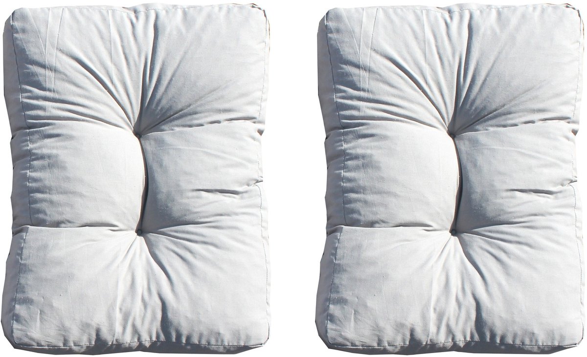 Omgoods - Set van 2 Loungekussens Grijs 60x40x10 cm voor Binnen en Buiten