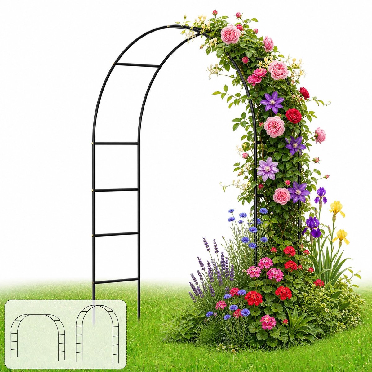 Omgoods - 2.4M Tuinboog van Poedergecoat Staal