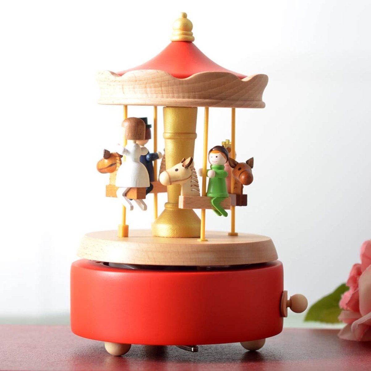 Omgoods - Houten Muziekdoos met Handcrank en Creatief Ontwerp