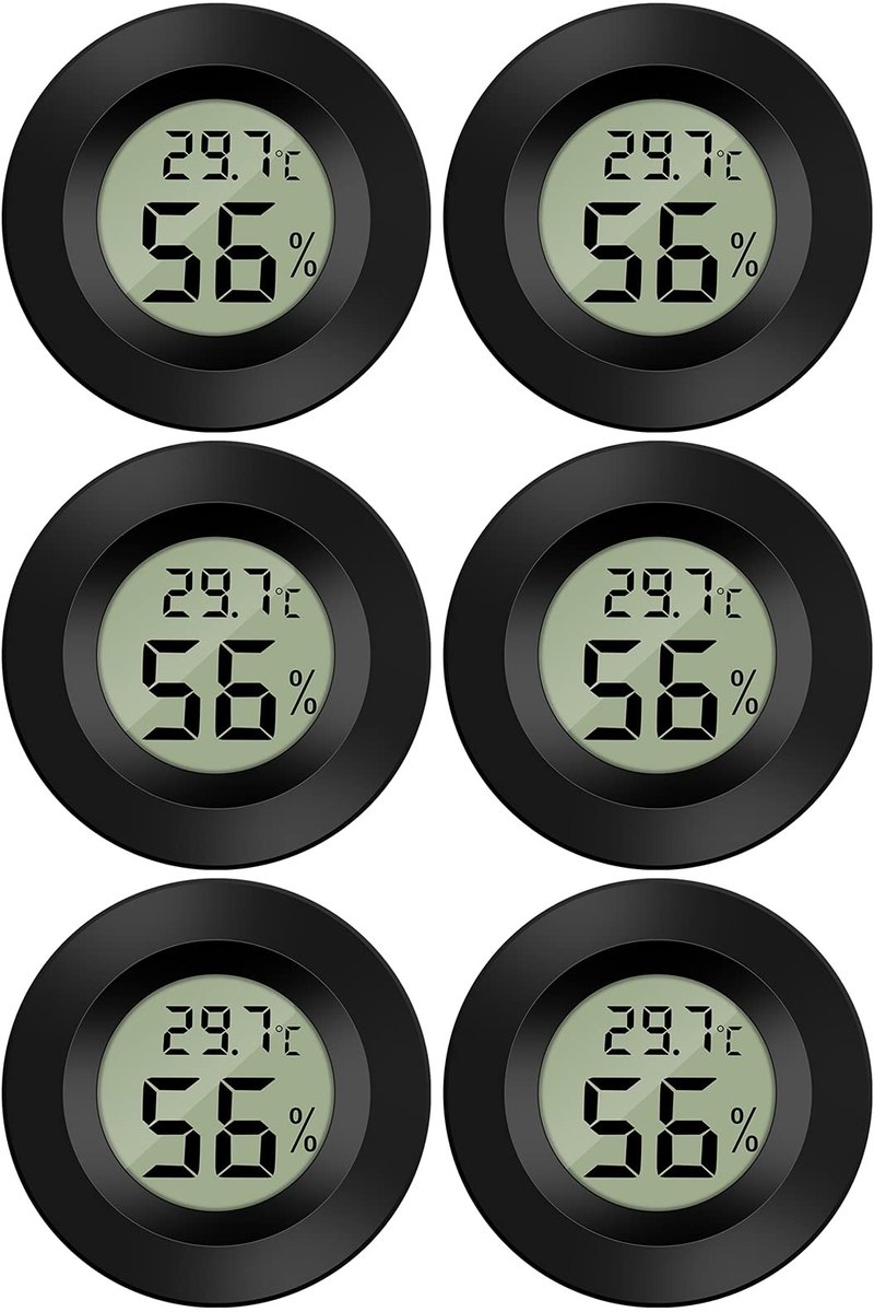 Omgoods - 6X Mini LCD Digitale Thermometer en Hygrometer -50°C tot +70°C