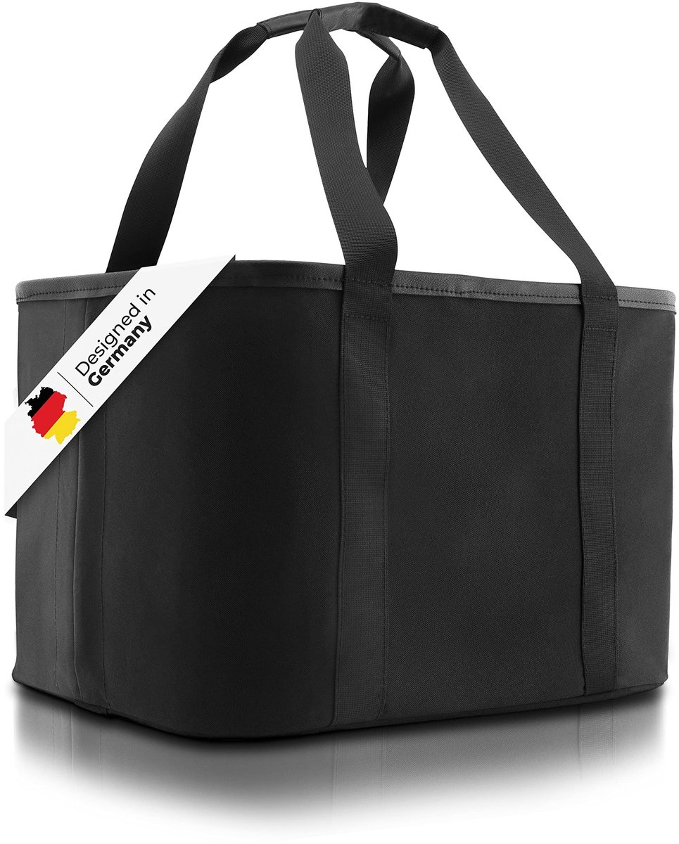 Omgoods - Hoogwaardige Vouwbare Winkelmand met Faux Leren Handvat