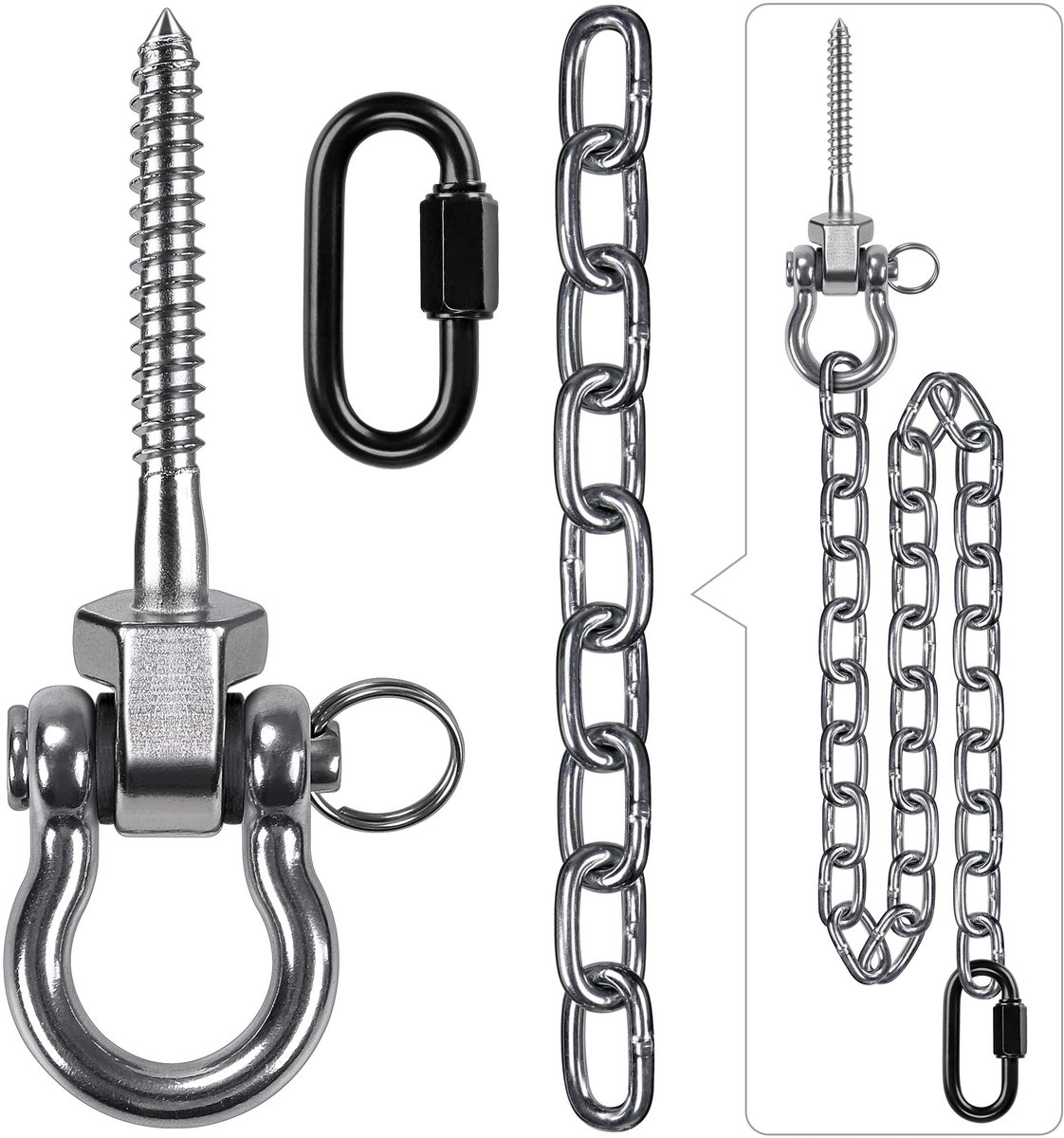 Omgoods - Hammock Hanger Set met RVS Montagekit en Carabiner