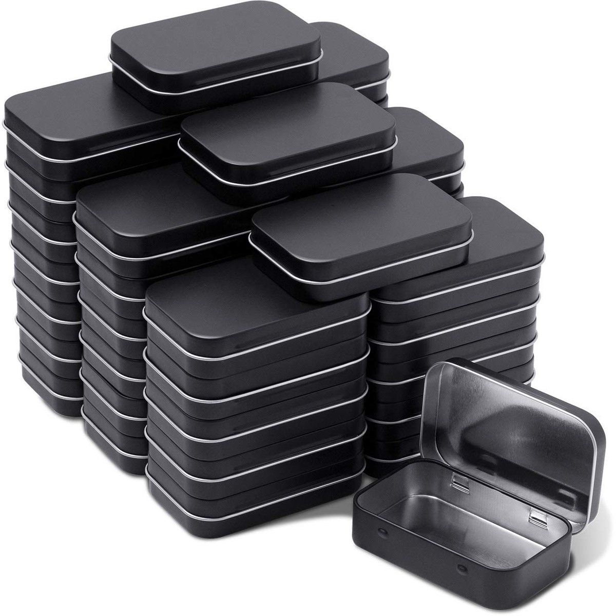Omgoods - Set van 40 Mini Metalen Doosjes met Scharnierdeksel
