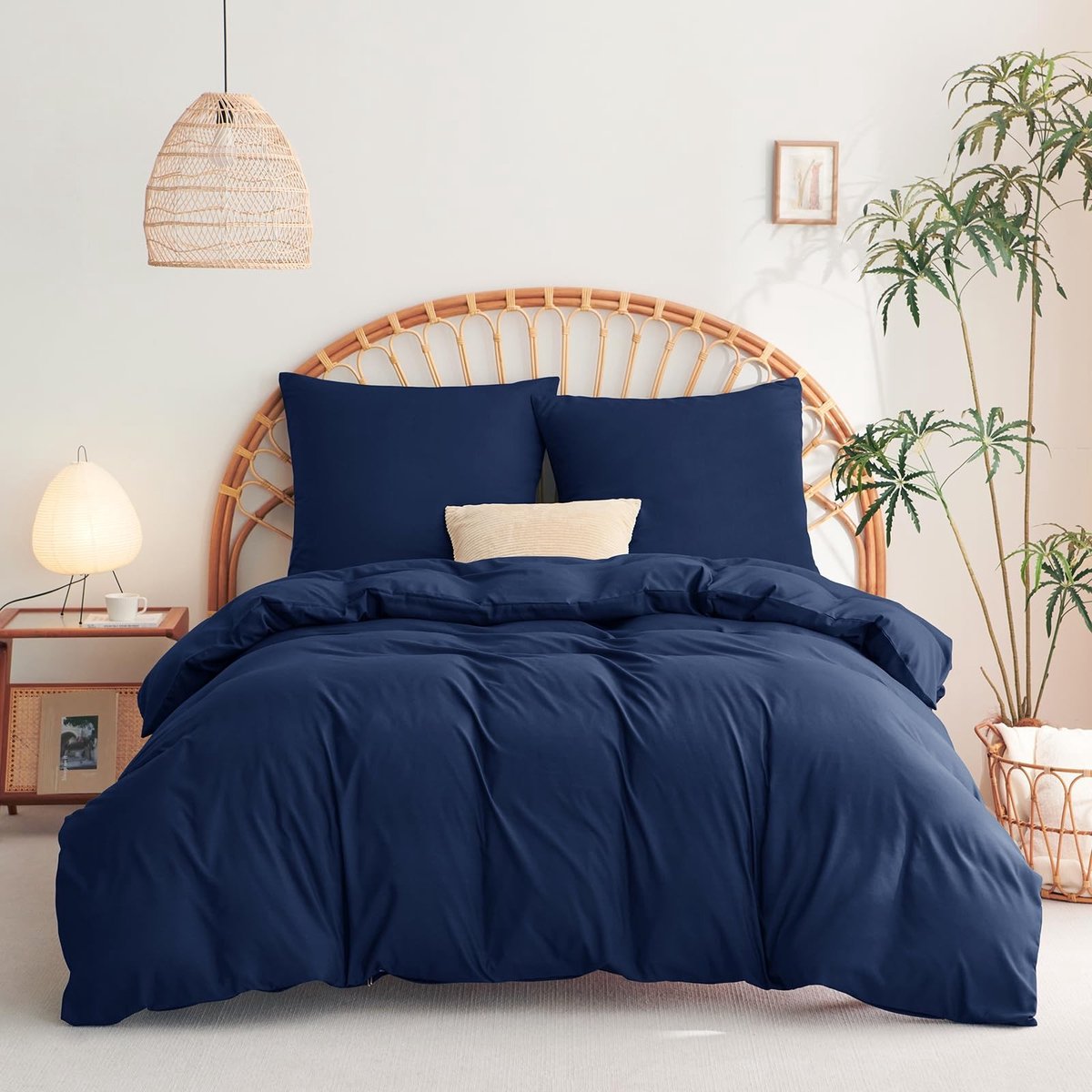 Omgoods - Dekbedovertrekset 260 x 240 cm met 2 Kussenslopen - Donkerblauw