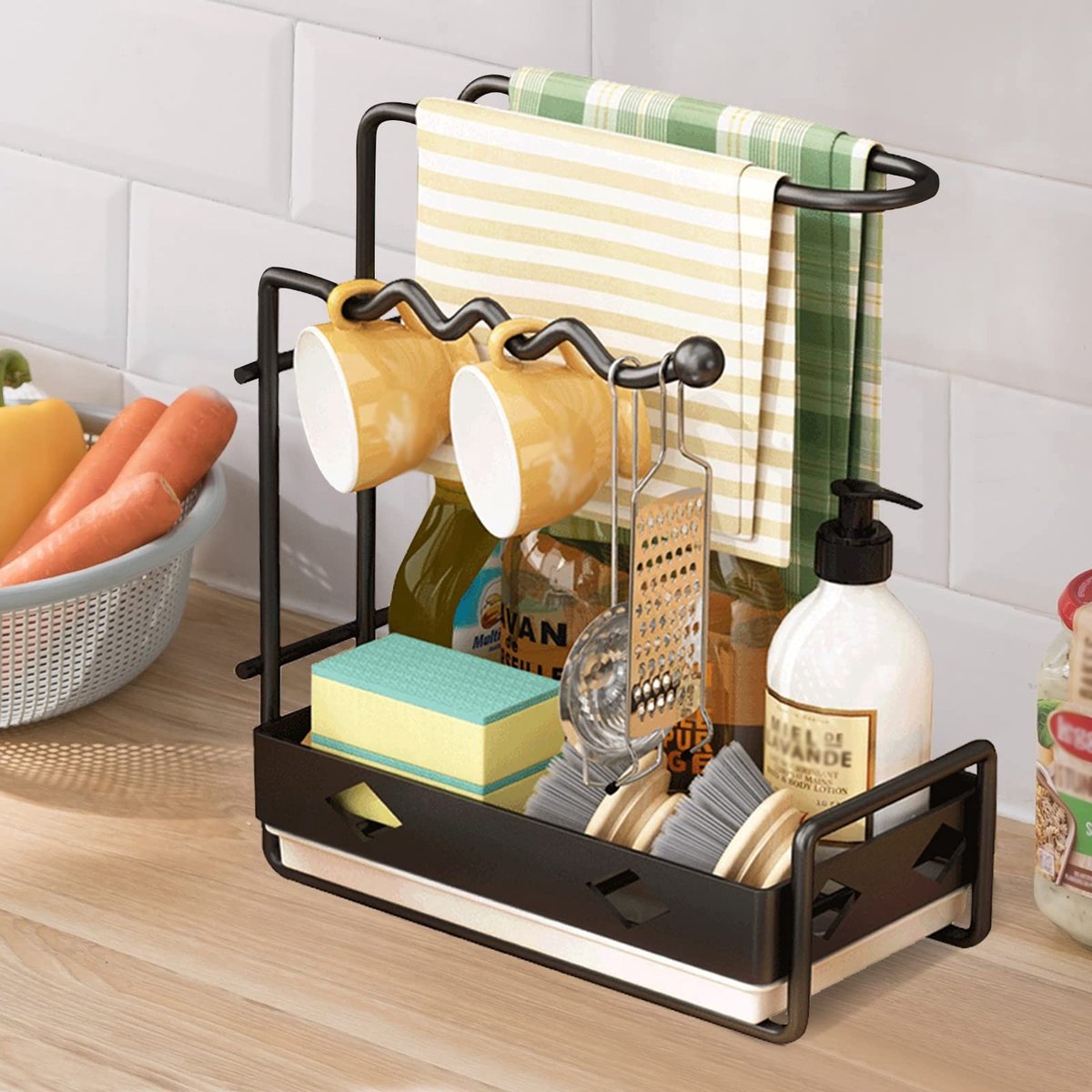 Omgoods - Keukenafvoer Organizer met Handdoekhouder en Ruimtebesparende Caddy