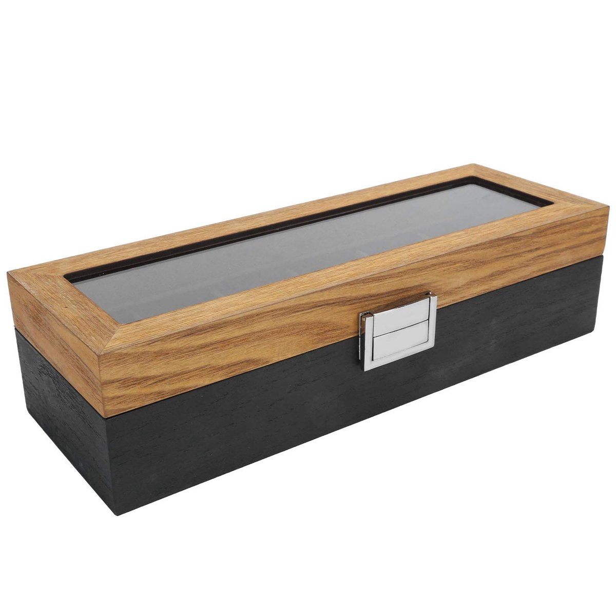 Omgoods- Horlogebox Massief Hout - Horloge-opbergdoos - Horloge-organizer - Decoratieve Doos - Vitrine voor Horloges - Glazen Bovenkant - Horlogeopbergdoos