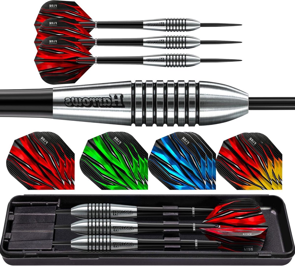 Stalen Darts Set - Wolfraam Darts - Precisie Werpen - Unieke Bomb Vorm - 27G - Zwart