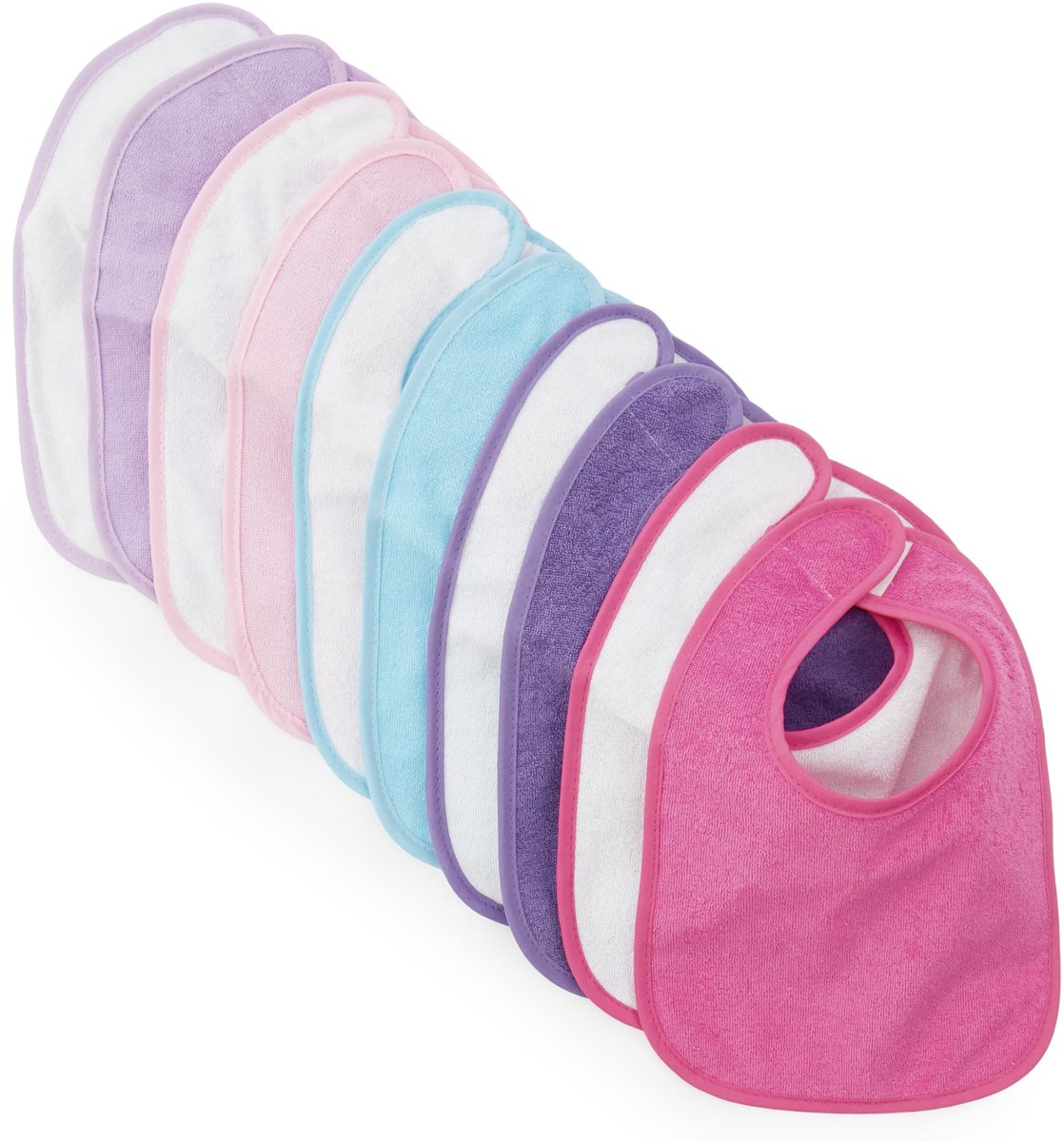 Omgoods - Set van 10 Baby Slabbetjes in Diverse Kleuren