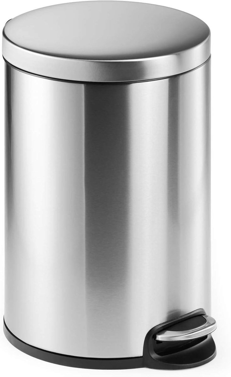 Omgoods - Ronde Pedalebak van RVS met Afneembare Binnenemmer 20L