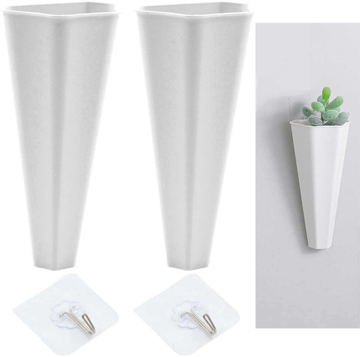 Omgoods - Set van 10 Witte Hangpotten voor Planten zonder Afvoergat