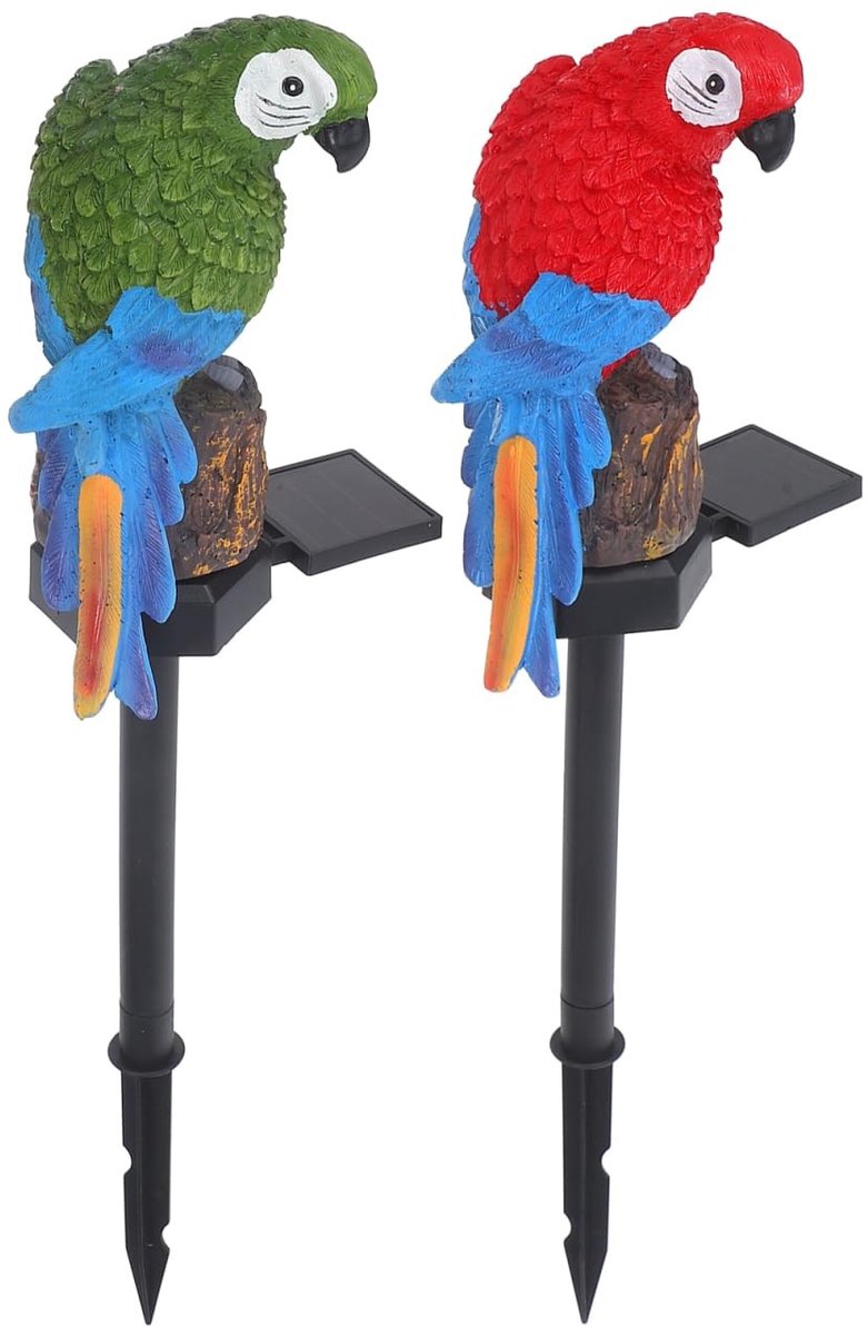 Omgoods - Set van 2 Vogelversieringen met Zonnelamp