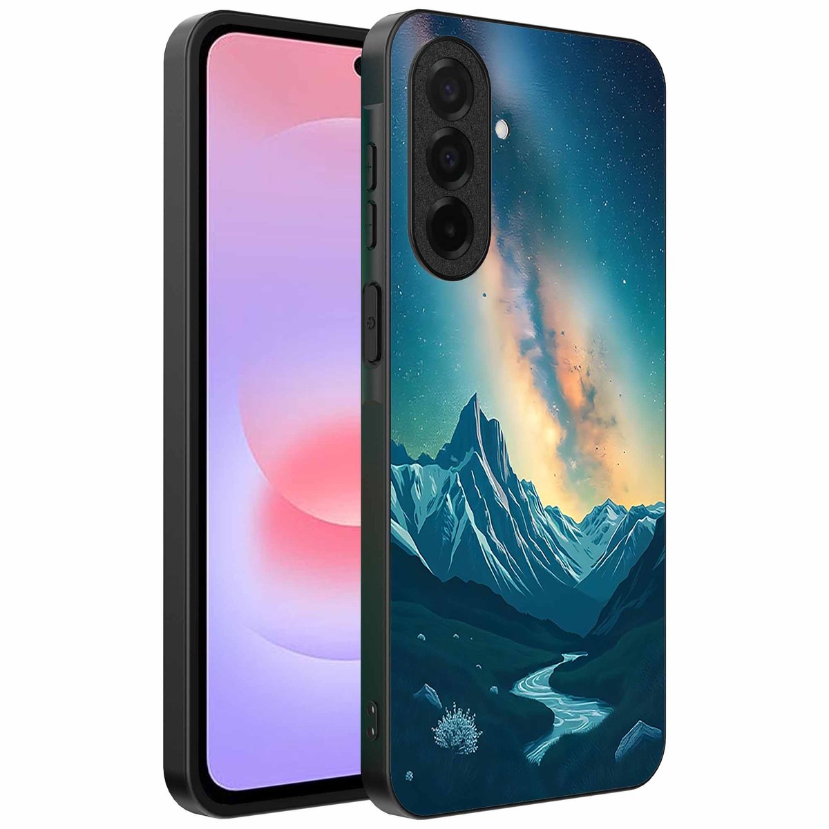 Geschikt voor Samsung Galaxy A37 Telefoonhoesje met Sterrenhemel Opdruk - TPU Backcover Case With Space And Milkyway Design - Smartphonica geschikt voor Samsung Galaxy A37