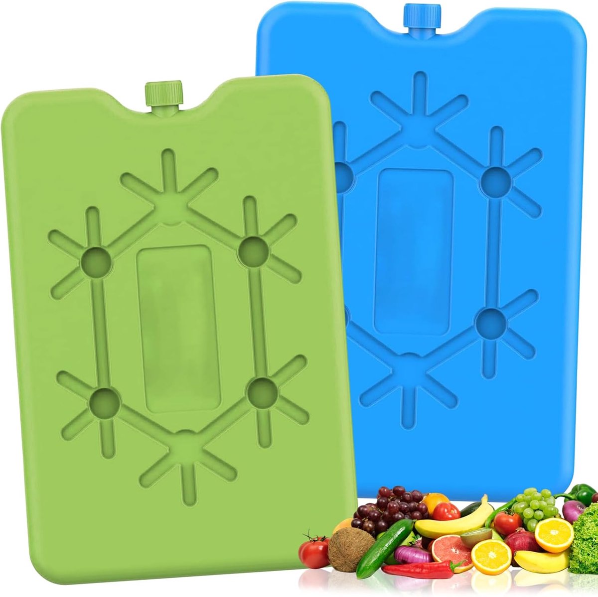 SnelShoppen - Koelaccu Set voor Koeltas, 2 x 200 ml Koelaccu's, Extra Dun, Lange Koelcapaciteit, Ideaal voor Reizen, Picnic, Camping, Voedselveilig