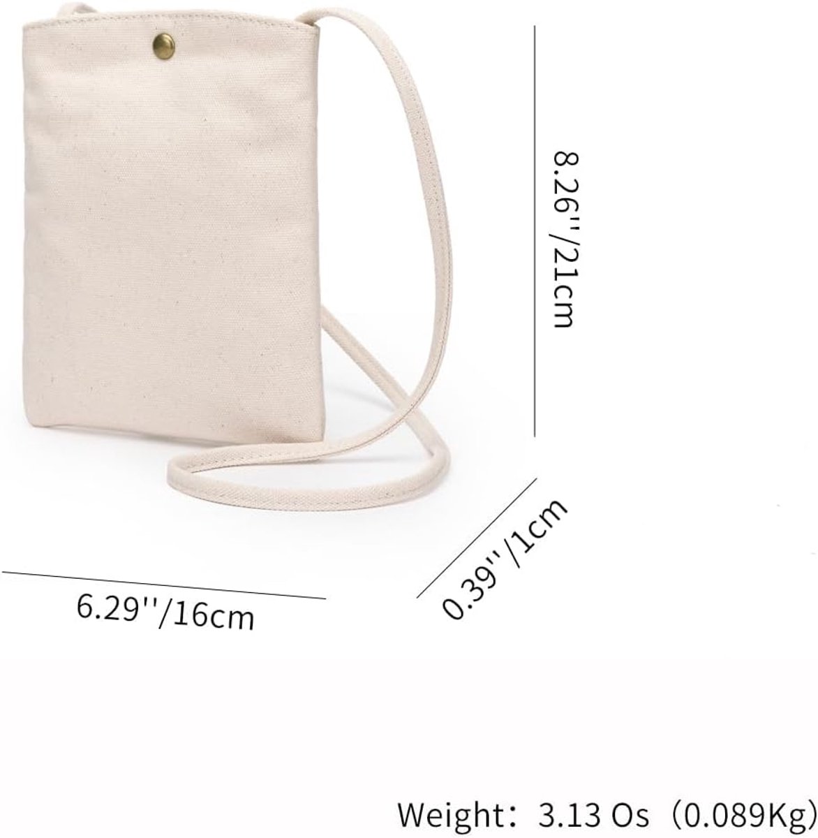 katoenen canvas mobiele telefoon tas mini doek tas ins stijl Japanse eenvoudige en veelzijdige messenger kleine vierkante tas