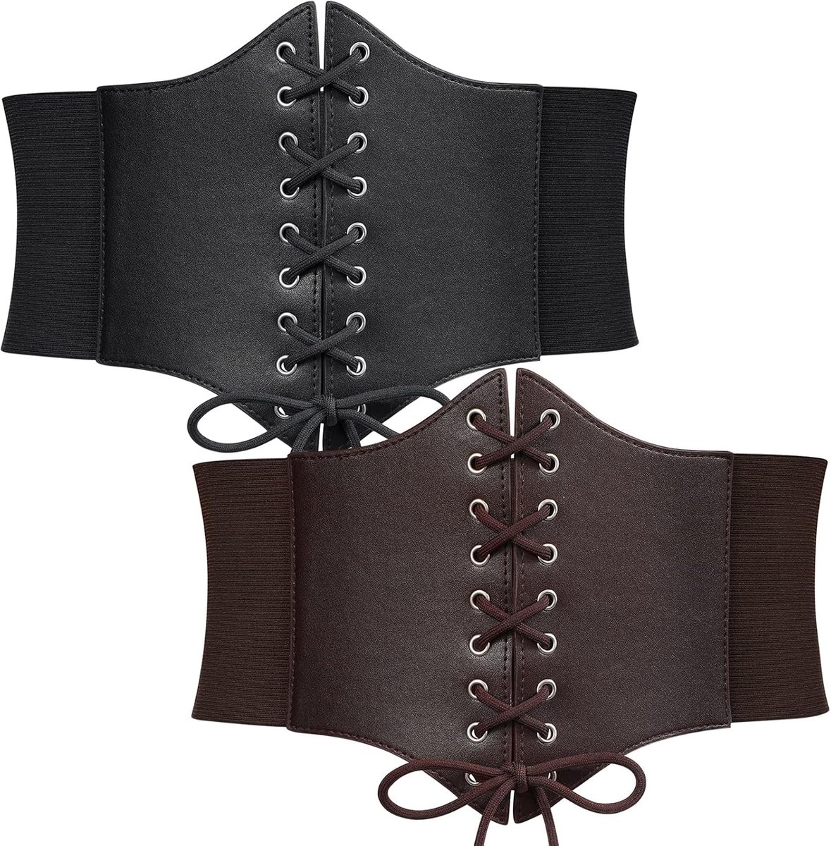 2 stuks damesriem, brede veterriem voor dames, korset, elastische taille, riem voor Halloween party