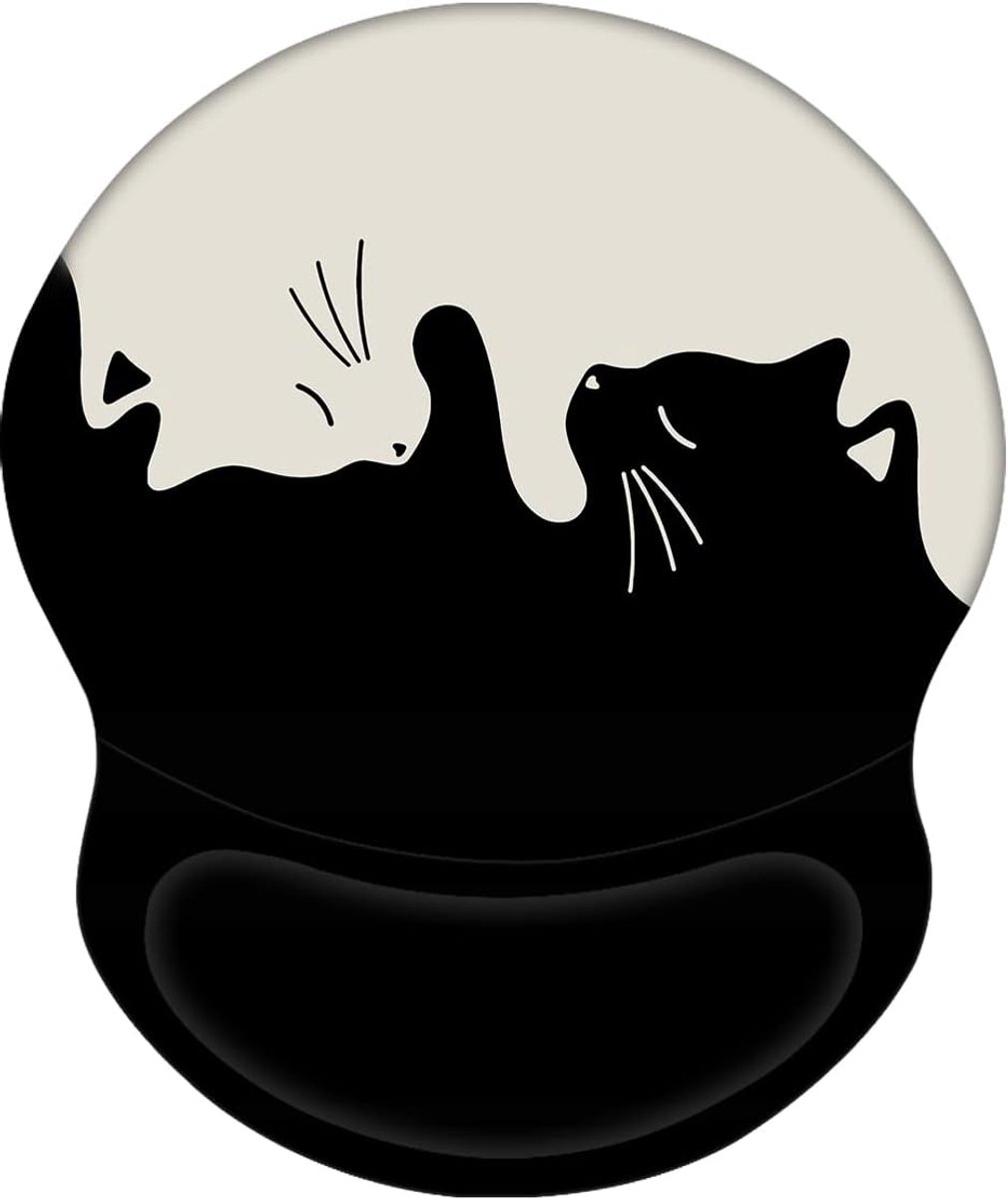 Ergonomische muismat met gelkussen voor katten met polssteun van gel met motief