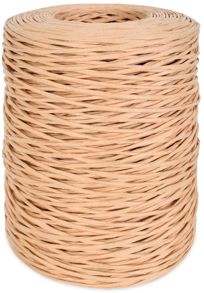 Draad, 200 m natuurlijke papierdraad voor handwerk, papierdraad, bloemen, papier, wikkeldraad, papiertouw, Kerstmis, bruiloft, boeket, verpakking, bloem, splitten gereedschap