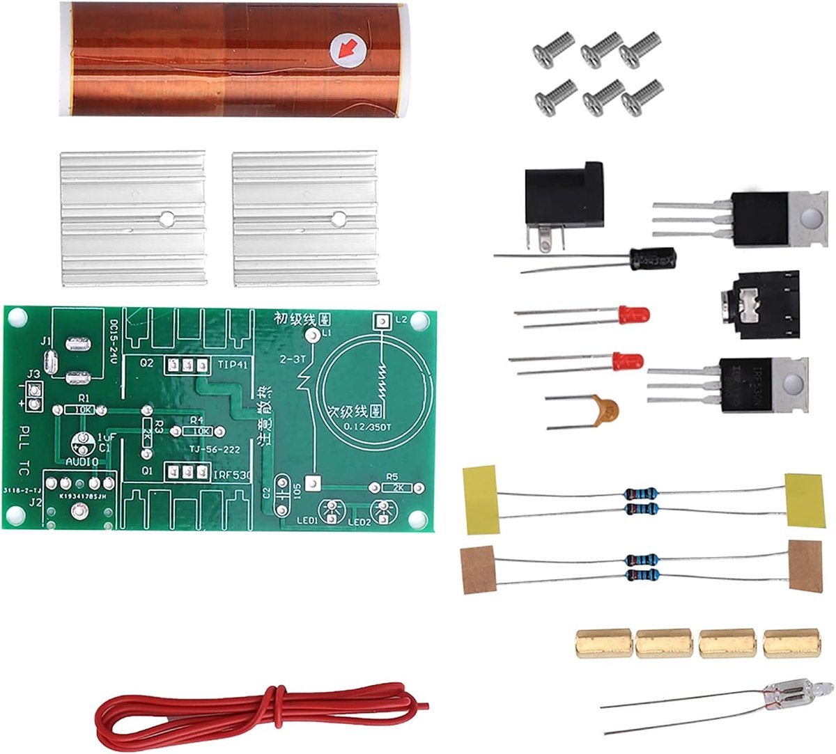 【  】Boogfunctie Mini Tesla Coil, Lichtisolatie Tesla Coil, Handgemaakt voor draadloze stroomtransmissie Mobiele telefoon Muziek Spellen Computer Muziek