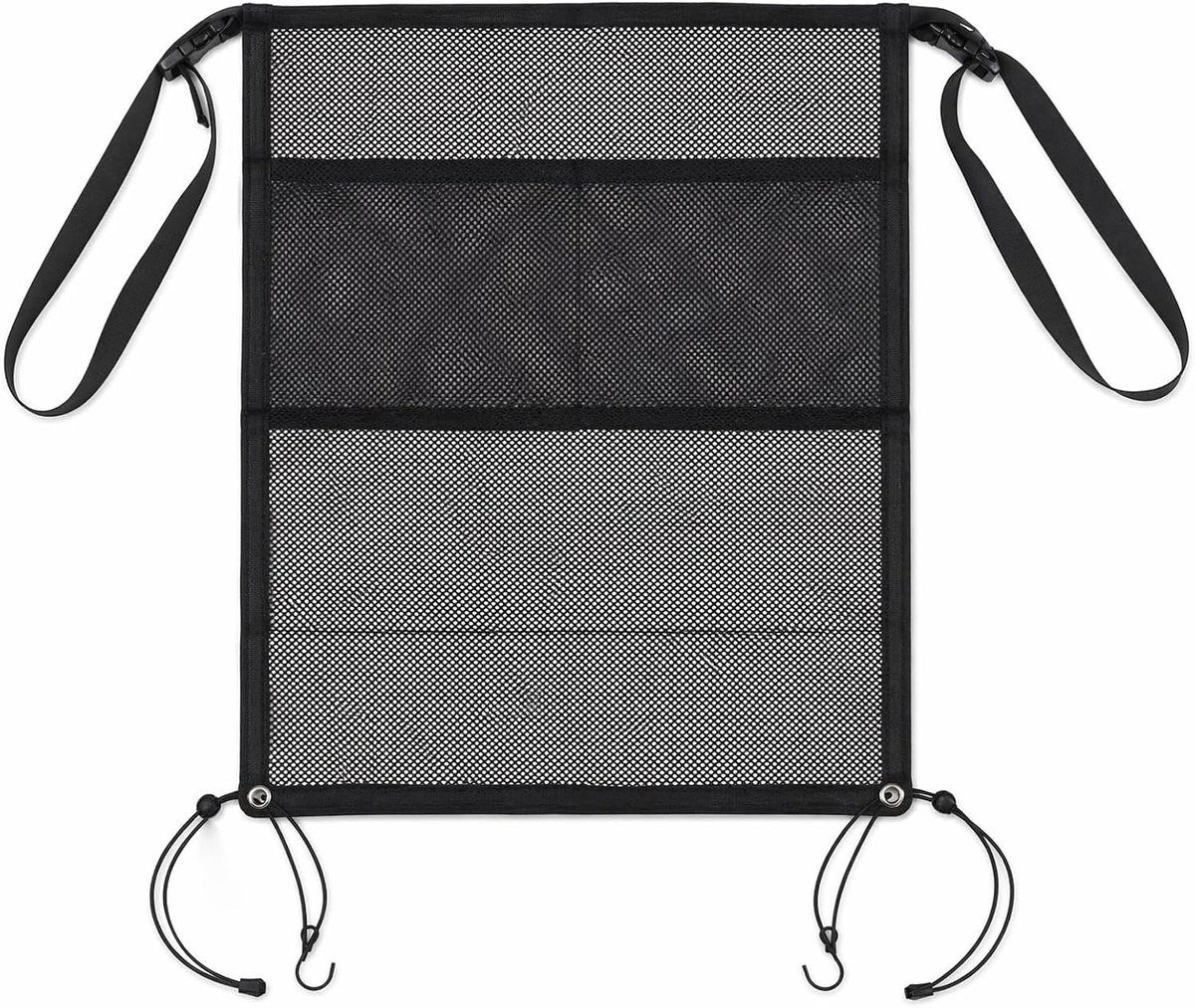 Autonet voor honden (69 x 57 cm) met grote tas, veiligheidsrooster voor hondenstoel, auto, hondenhek, universeel