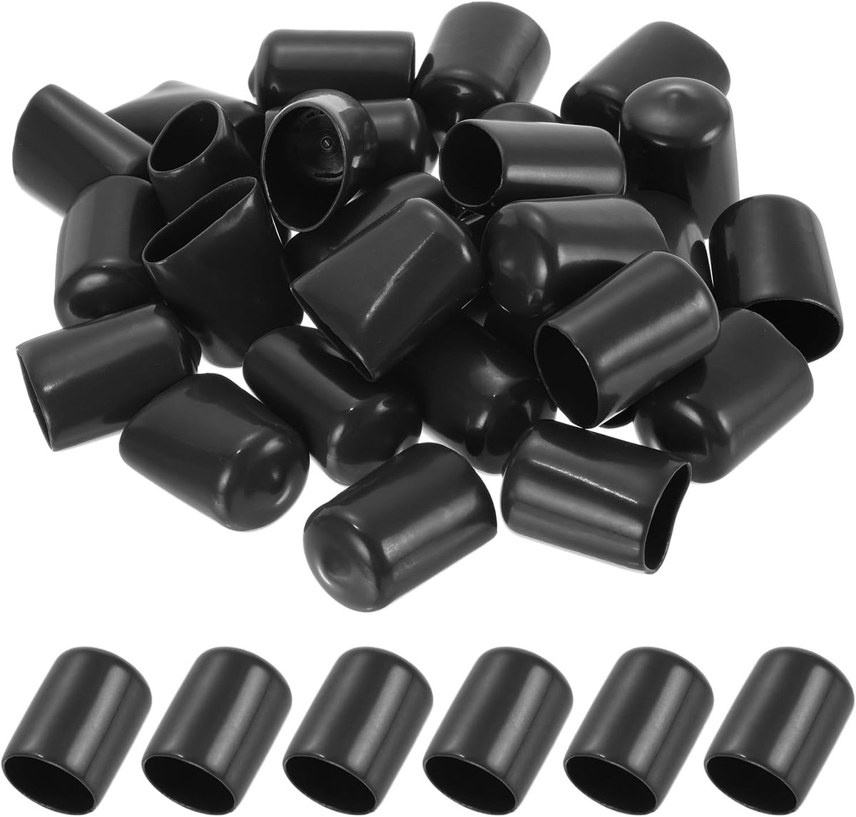 17 mm rubberen eindkappen, 20 stuks vinyl flexibele rubberen stoppers rubberen pluggen voor schroeven, afsluitdop, ronde dop voor metalen buizen, stangen, bouten