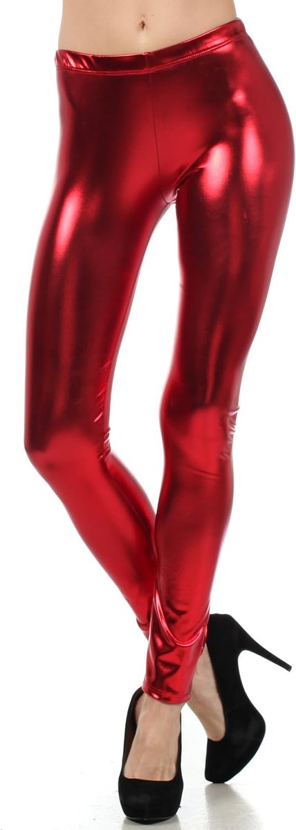 Vloeibare wet look glanzend metallic stretch legging