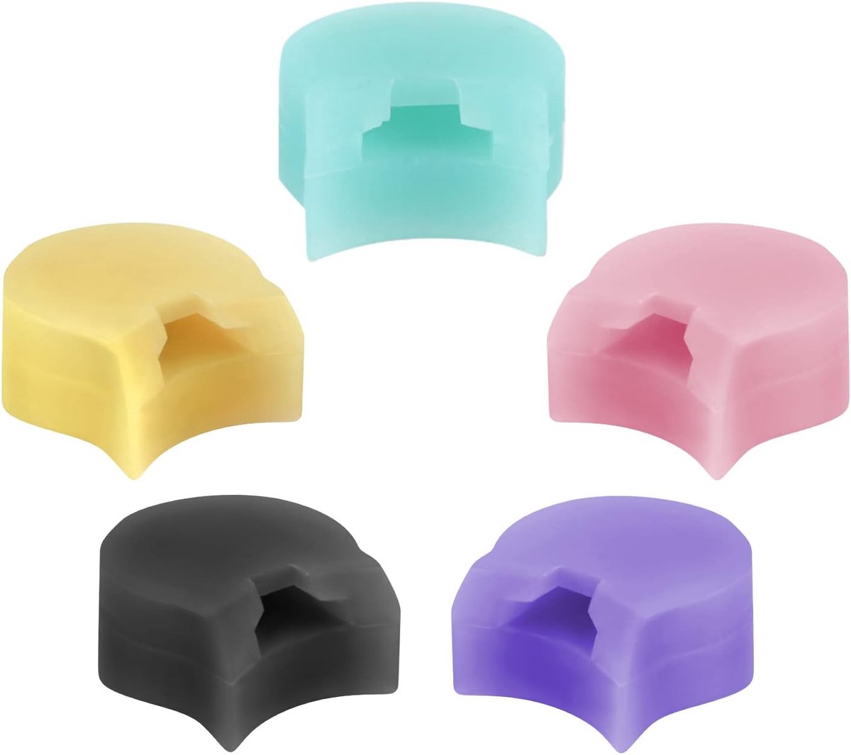 5 Stks Duimsteun Pad voor Klarinet/Hobo, Klarinet Duimsteun Kussen Siliconen Hobo Duimsteun Kussen Protector (Roze, Zwart, Geel, Blauw, Paars)