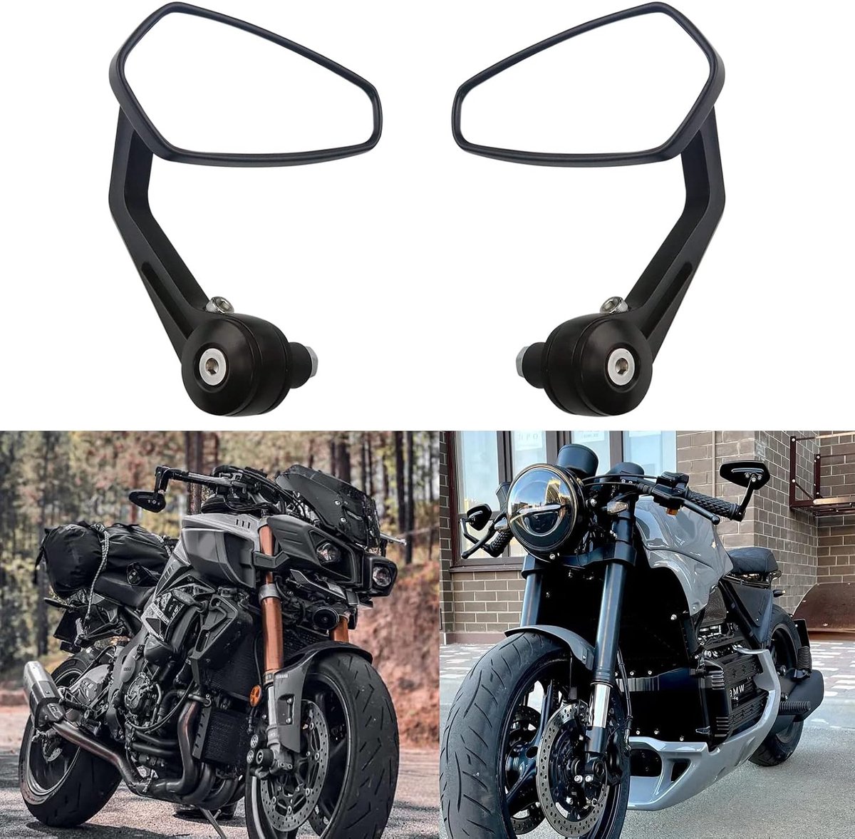 Stuuruiteinden voor motorfiets, 22 mm, zijspiegel, vervanging voor Z1000, Z750, MT03, MT09, FZ6, SV650, SV1000, CB1000R, CBF125, Monster M696 821