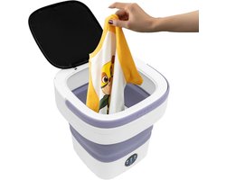 Opvouwbare Mini Wasmachine - Wasemmer Mobiel - Kleine Wasjes - Met Centrifugeren - 12 Liter - Paars