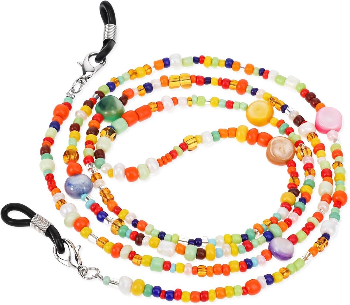 Kleurrijke parelbrilketting voor dames, verstelbare brillenhouder, universele brillenband, perfect voor leesbrillen en dagelijks gebruik