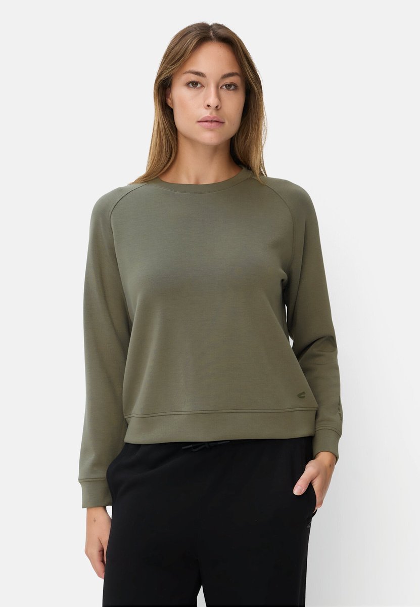 camel active Sweatshirt met raglanmouwen - Maat womenswear-S - Donkergroen