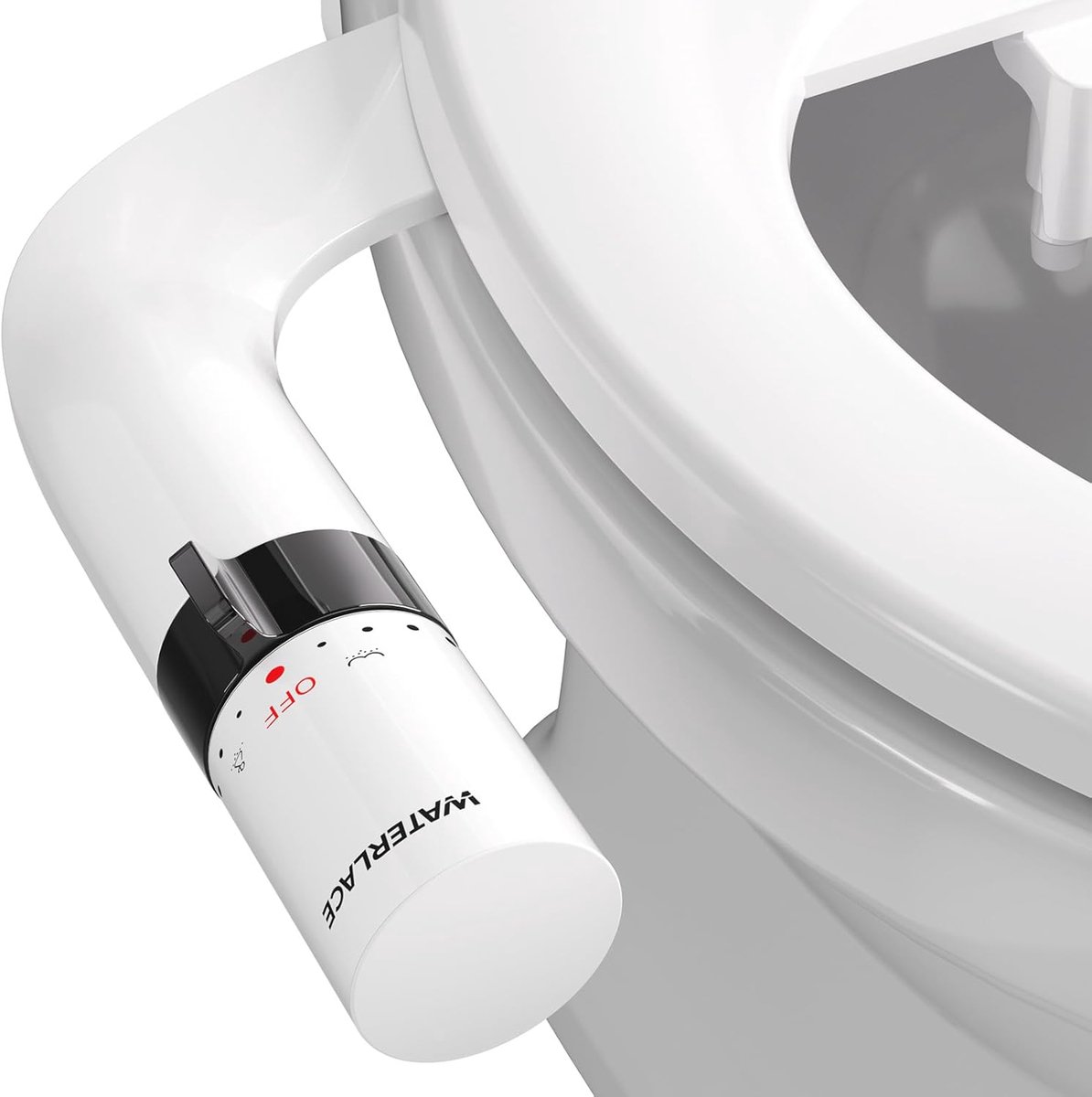 Auralum Max Ultra Slim Bidet Opzetstuk voor Toilet - 2 Sproeikoppen (bil & vrouw) - met Terugtrekmechanisme - Instelbare Waterdruk - Niet-elektrisch - Universeel passend - incl. RVS slang en montageset - Wit&Zwart
