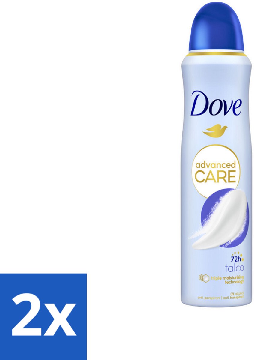 2 x Dove – Deodorant Spray – Talco – 150 ml - Anti-transpirant - Deodorant Spray - Zweetbestendig - Geur Van Talco - Huidbescherming